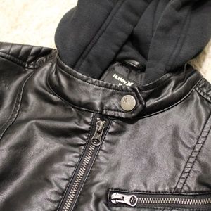Women's Hurley Hood Faux-Leather Jacket